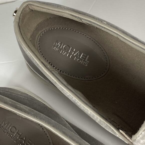 Michael Kors Gray Slip On Sneakers Size 10 No Box - Picture 3 of 5